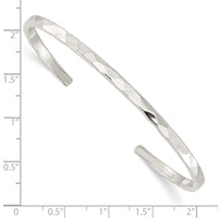 Load image into Gallery viewer, Sterling Silver Polished Hammered Cuff Bangle
