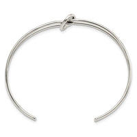 Load image into Gallery viewer, Sterling Silver Polished 2 Band Knotted Cuff Bangle
