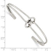 Load image into Gallery viewer, Sterling Silver Polished 2 Band Knotted Cuff Bangle

