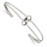 Load image into Gallery viewer, Sterling Silver Polished 2 Band Knotted Cuff Bangle
