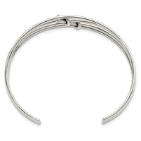 Load image into Gallery viewer, Sterling Silver Polished 4 Band Knots Cuff Bangle
