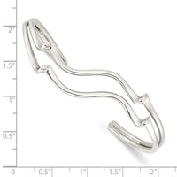 Load image into Gallery viewer, Sterling Silver Polished Wavy Cuff Bangle
