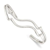 Load image into Gallery viewer, Sterling Silver Polished Wavy Cuff Bangle

