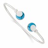 Sterling Silver Polished Reconstituted Turquoise Flexible Cuff Bangle