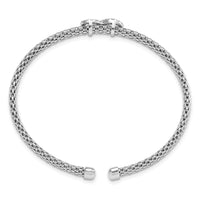 Load image into Gallery viewer, Sterling Silver Rhodium-plated Polished CZ Infinity Flexible Cuff Bangle
