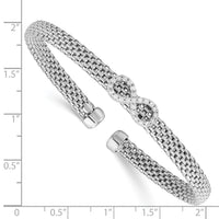 Load image into Gallery viewer, Sterling Silver Rhodium-plated Polished CZ Infinity Flexible Cuff Bangle
