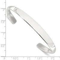 Load image into Gallery viewer, Sterling Silver Polished Step Flat Cuff Bangle
