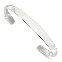 Load image into Gallery viewer, Sterling Silver Polished Step Flat Cuff Bangle
