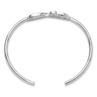 Load image into Gallery viewer, Sterling Silver Rhodium-plated Heart Infinity Symbol Cuff Bangle

