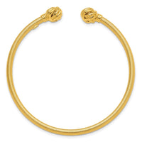 Load image into Gallery viewer, Sterling Silver Gold-tone Textured Love Knot Cuff Bangle
