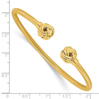 Load image into Gallery viewer, Sterling Silver Gold-tone Textured Love Knot Cuff Bangle

