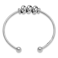 Load image into Gallery viewer, Sterling Silver Rhod-plated Polished Knot Beads Cuff Bangle

