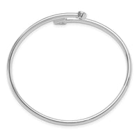 Load image into Gallery viewer, Sterling Silver Rhodium-plated CZ Arrow Flexible Cuff Bangle Bracelet

