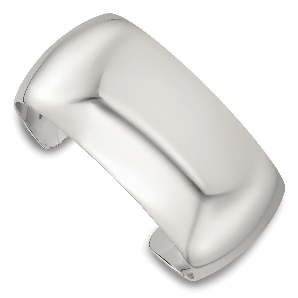 Sterling Silver Polished 30mm Domed Cuff Bangle