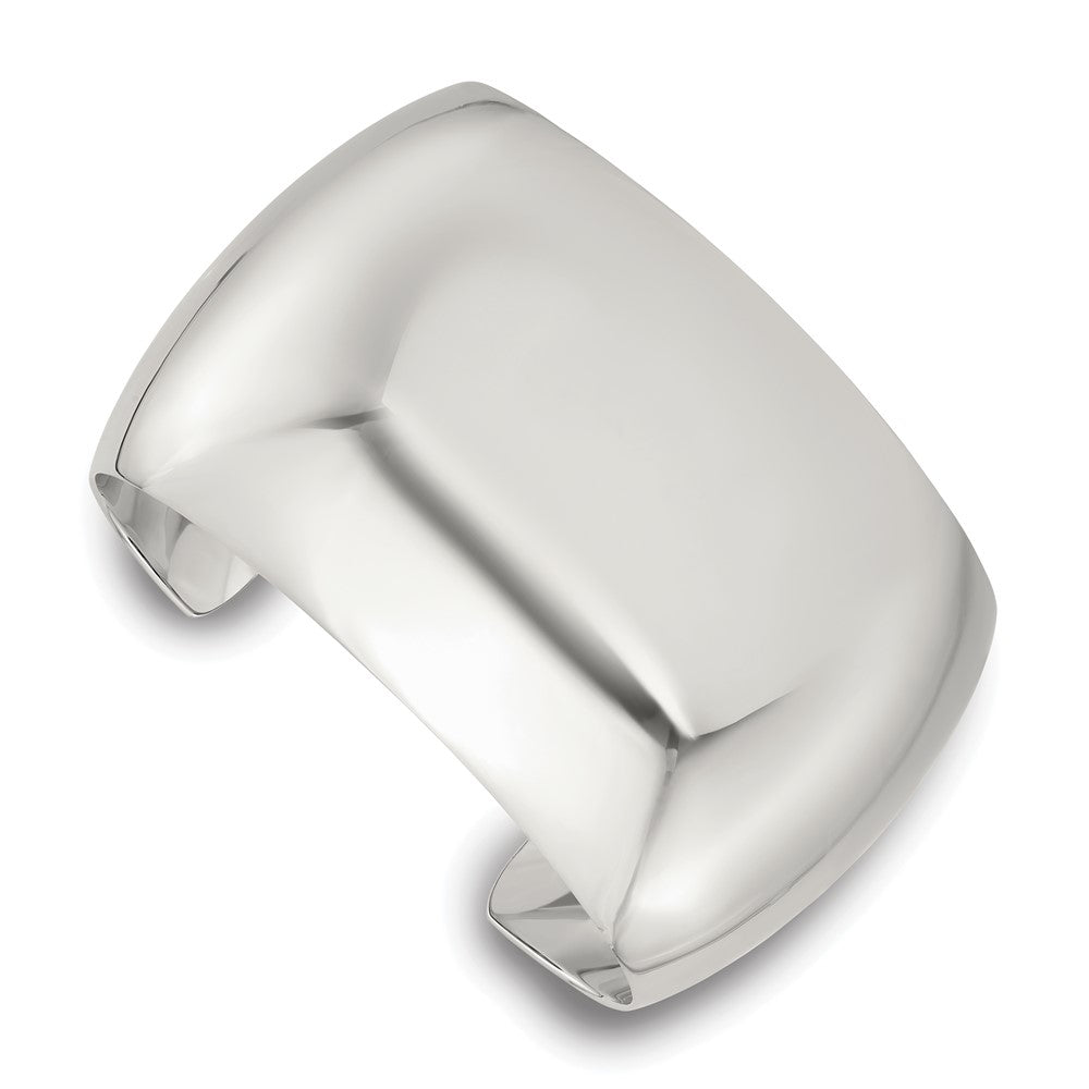 Sterling Silver Polished 40mm Domed Cuff Bangle