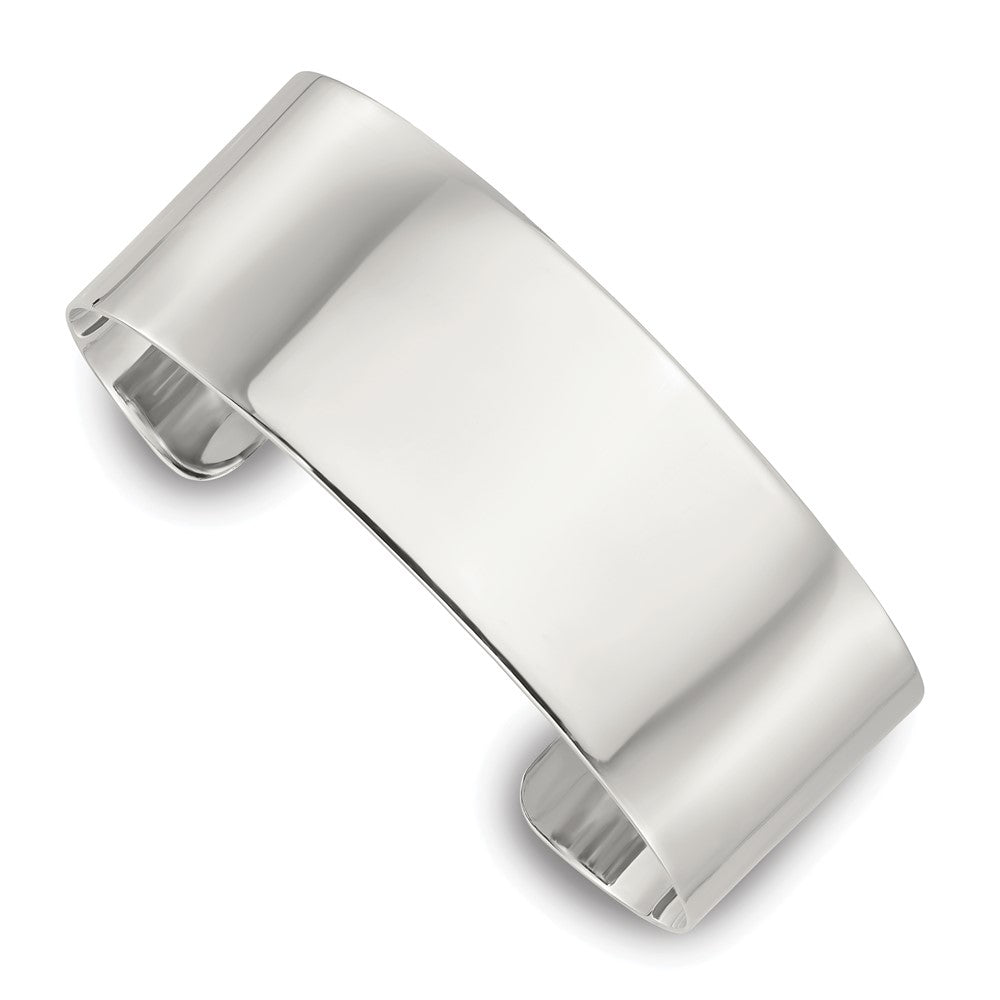 Sterling Silver Polished 25mm Flat Cuff Bangle