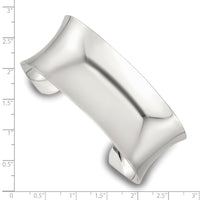 Load image into Gallery viewer, Sterling Silver Polished 25mm Concave Cuff Bangle
