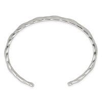 Load image into Gallery viewer, Sterling Silver Polished and Textured Twisted Cuff Bangle Bracelet
