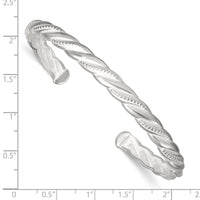 Load image into Gallery viewer, Sterling Silver Polished and Textured Twisted Cuff Bangle Bracelet
