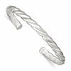 Sterling Silver Polished and Textured Twisted Cuff Bangle Bracelet