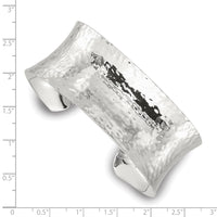 Load image into Gallery viewer, Sterling Silver Polished 25mm Concave Hammered Cuff Bangle
