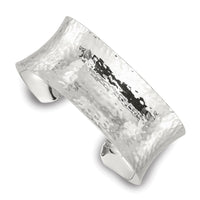 Load image into Gallery viewer, Sterling Silver Polished 25mm Concave Hammered Cuff Bangle
