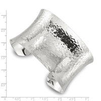Load image into Gallery viewer, Sterling Silver Polished 40mm Concave Hammered Cuff Bangle
