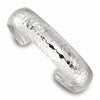 Sterling Silver Polished 15mm Domed Hammered Cuff Bangle