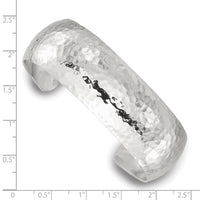 Load image into Gallery viewer, Sterling Silver Polished 20mm Domed Hammered Cuff Bangle
