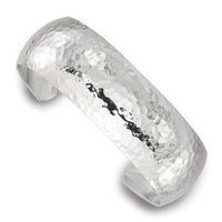 Load image into Gallery viewer, Sterling Silver Polished 20mm Domed Hammered Cuff Bangle
