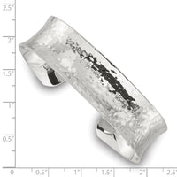 Load image into Gallery viewer, Sterling Silver Polished 15mm Concave Hammered Cuff Bangle
