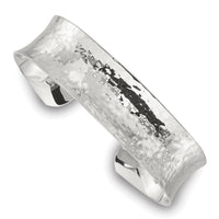 Load image into Gallery viewer, Sterling Silver Polished 15mm Concave Hammered Cuff Bangle
