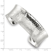 Load image into Gallery viewer, Sterling Silver Polished 20mm Concave Hammered Cuff Bangle
