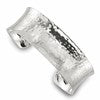 Sterling Silver Polished 20mm Concave Hammered Cuff Bangle