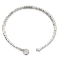 Load image into Gallery viewer, Sterling Silver Polished and Textured Triple Band Cuff Bangle Bracelet
