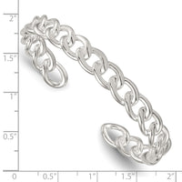 Load image into Gallery viewer, Sterling Silver Polished Curb Link Cuff Bangle
