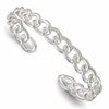 Sterling Silver Polished Curb Link Cuff Bangle