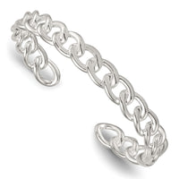 Load image into Gallery viewer, Sterling Silver Polished Curb Link Cuff Bangle
