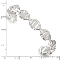 Load image into Gallery viewer, Sterling Silver Polished Anchor / Mariner Link Cuff Bangle
