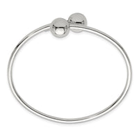Load image into Gallery viewer, Sterling Silver Polished Ball Ends Flexible Cuff Bangle
