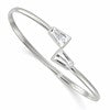 Sterling Silver Polished Tapered Baguette CZ Cuff Bangle