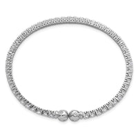Load image into Gallery viewer, Sterling Silver Rhodium-plated Polished CZ Star Flexible Cuff Bangle Bracelet
