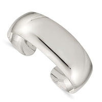 Load image into Gallery viewer, Sterling Silver Solid Polished Plain Cuff Bangle Bracelet
