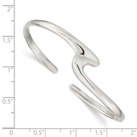 Load image into Gallery viewer, Sterling Silver Polished Fancy Cuff Bangle Bracelet
