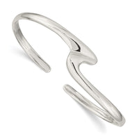 Load image into Gallery viewer, Sterling Silver Polished Fancy Cuff Bangle Bracelet
