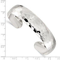 Load image into Gallery viewer, Sterling Silver 13.5mm Hammered Cuff Bangle
