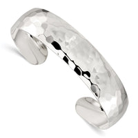 Load image into Gallery viewer, Sterling Silver 13.5mm Hammered Cuff Bangle
