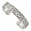 Sterling Silver Antiqued 12.5mm Celtic Design Cuff Bangle Bracelet