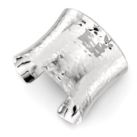 Load image into Gallery viewer, Sterling Silver 49.5mm Hammered Cuff Bangle
