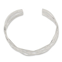 Load image into Gallery viewer, Sterling Silver Woven Design Cuff Bangle

